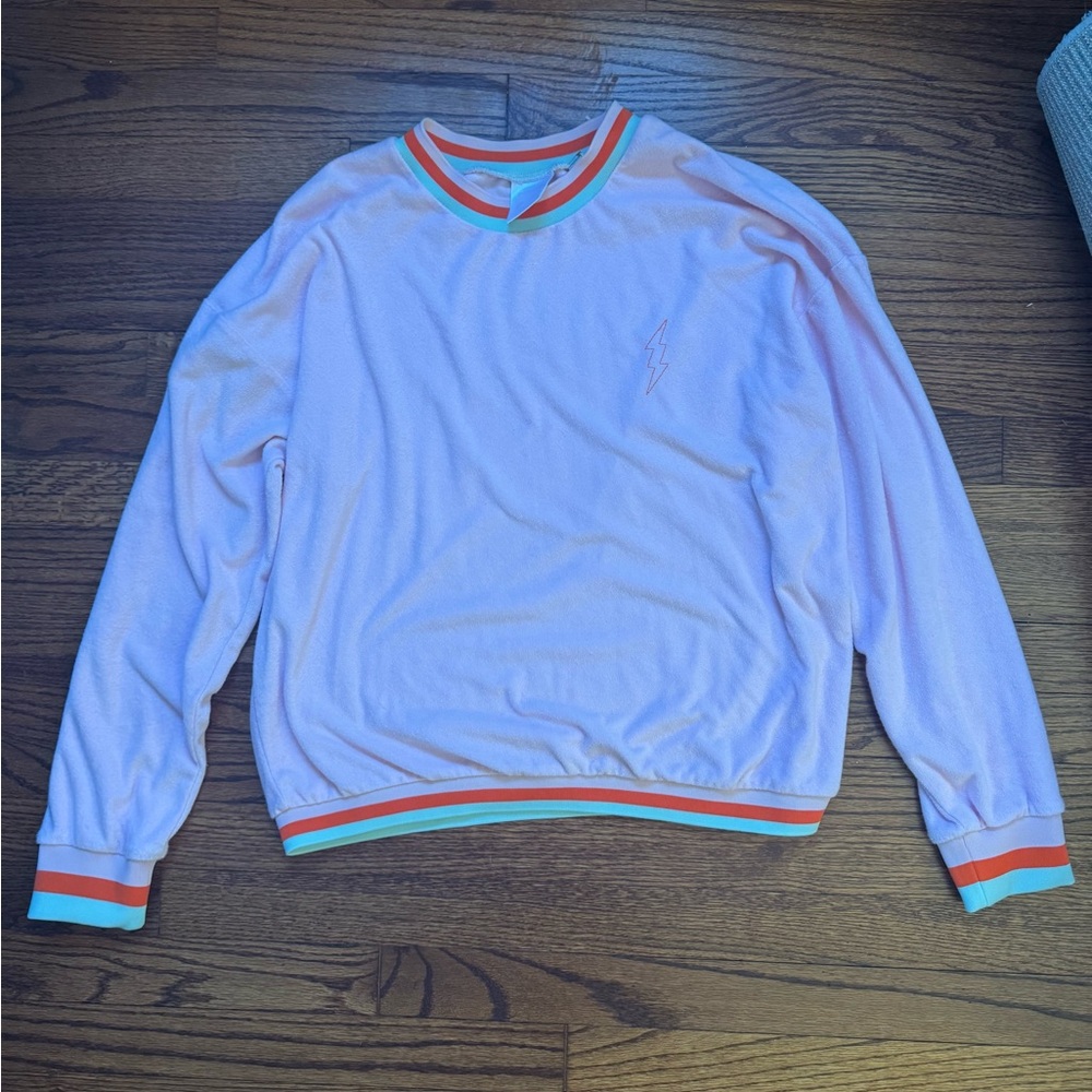 Starfit Pink Sweater with Orange and Blue Accents